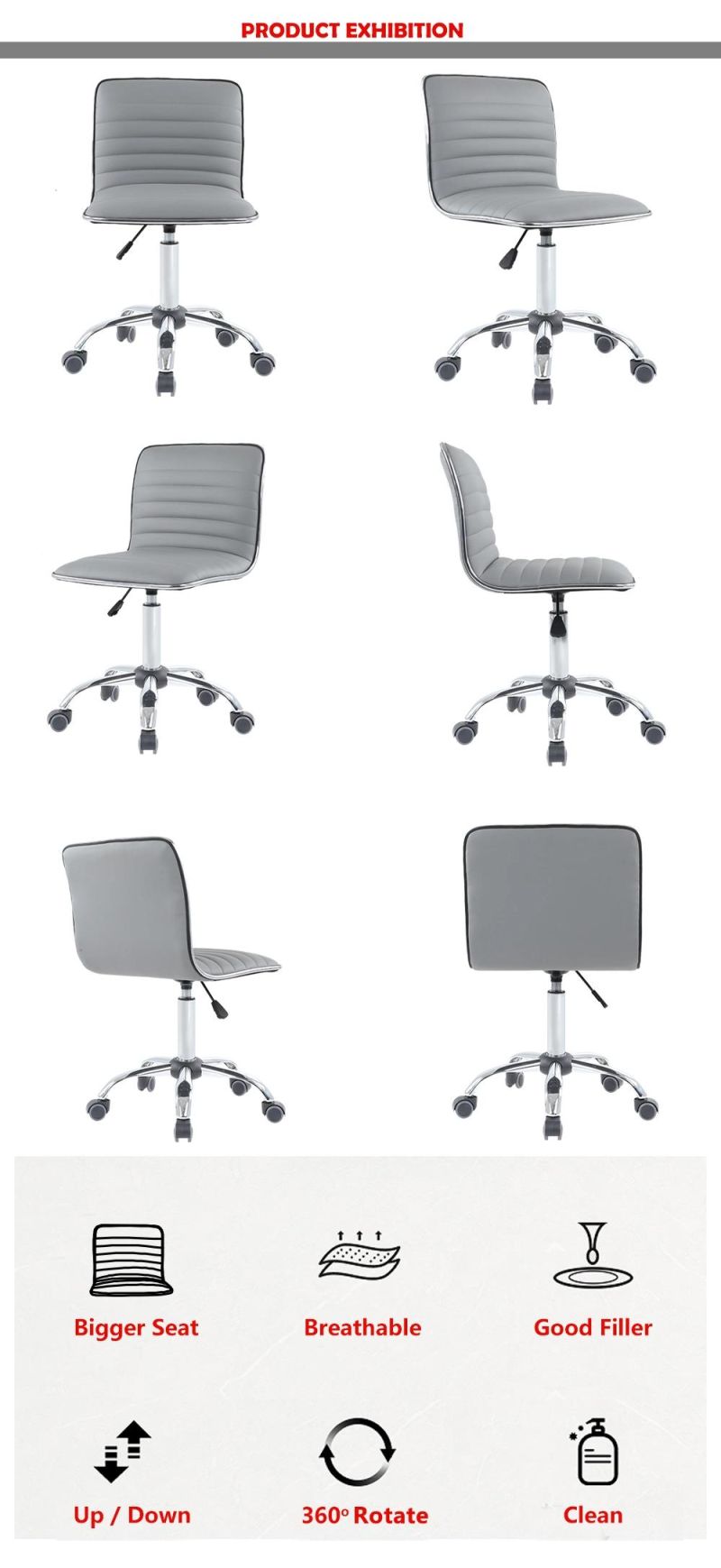 Modern Home Office MID Back PU Seat Adjustable Computer Chair