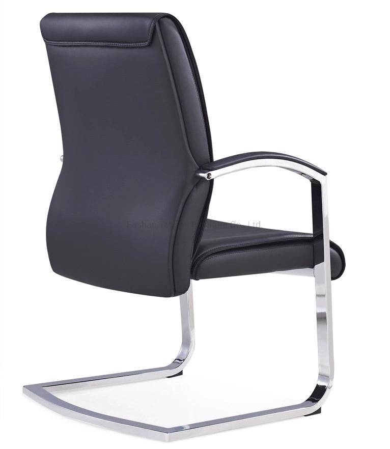 Office Furniture Swivel Ergronomic Executive Meeting Conference Leather Chair with Fixed Armrest