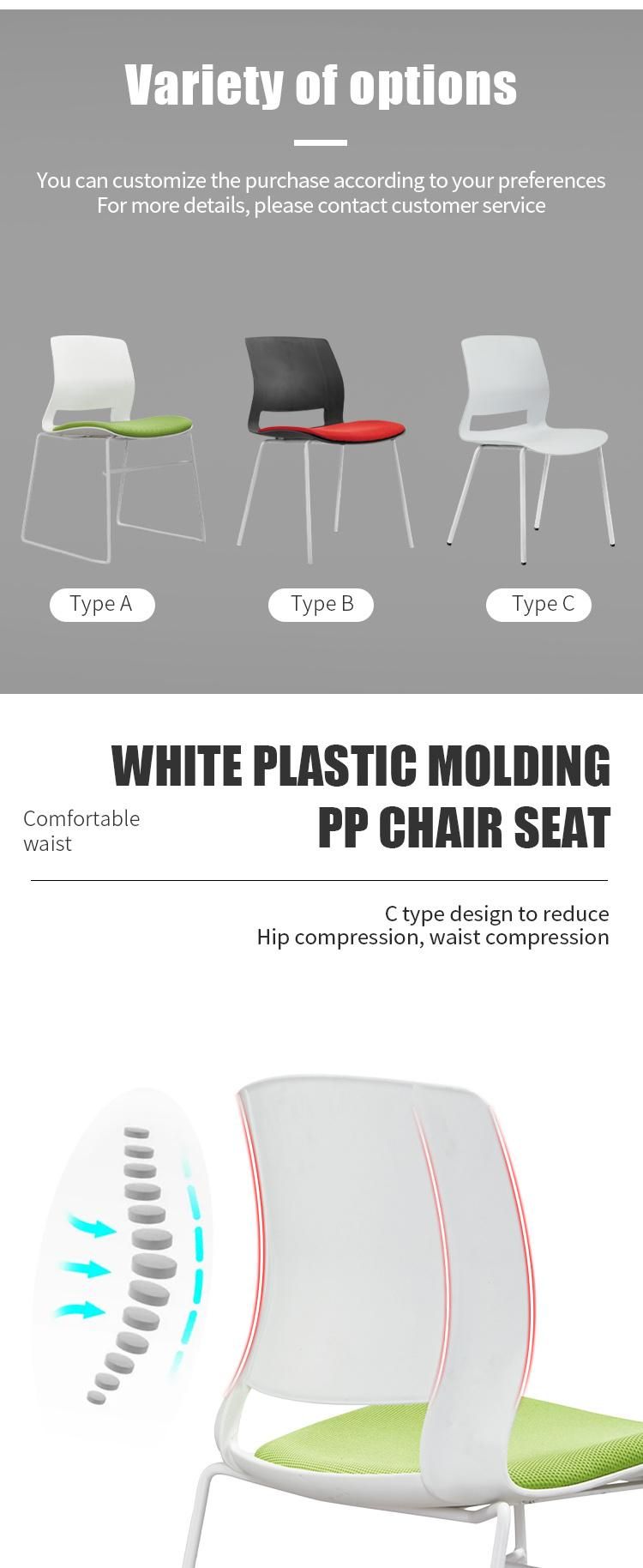 Plastic Backrest Leisure Office Chairs PP Reception Training Stackable Dining Chairs