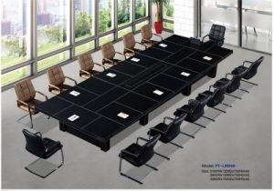 High Quality Leather Finish Conference Meeting Wood Table (L006)
