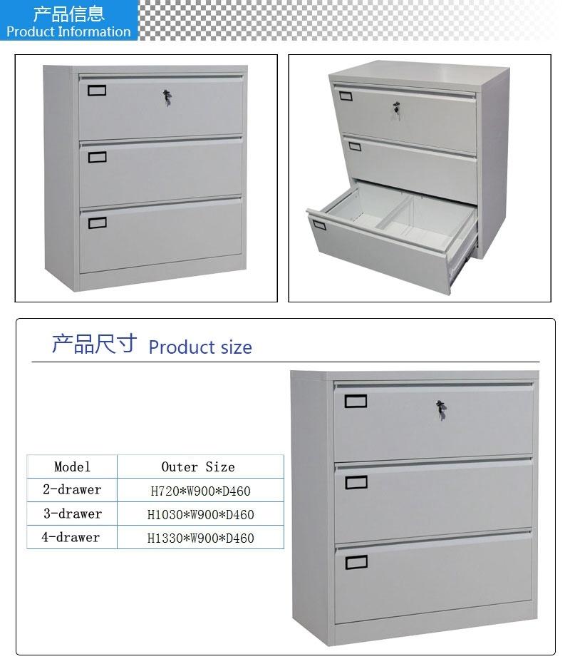 3 Drawer Vertical Steel Metal Hanging Filing Storage Cabinet for Sale