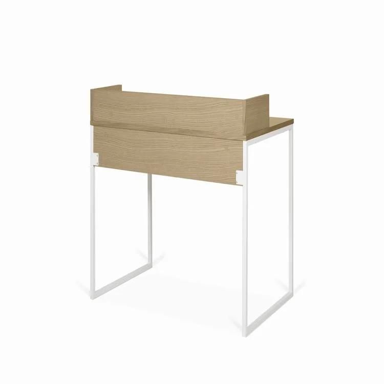 Home White Wood Computer Desk, Simple Standing Computer Table