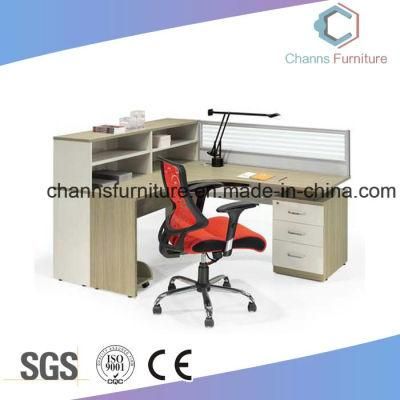 L Shape Wooden Table Cabinet Partition Commercial Workstation