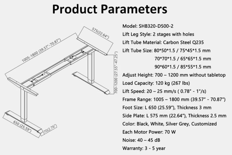 Sit Standing Desk Office Height Adjustable Desk