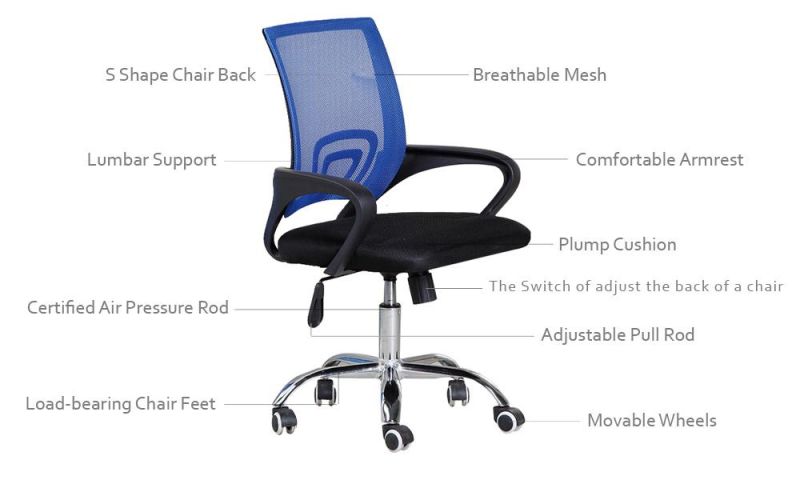 Height Adjustable Rotating Visitor Swivel Ergonimic Stainless Steel Leather Executive Mesh Office Chair with Armrests for Conference Meeting Training Event