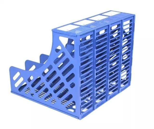 Plastic Bookshelf 4 Section Divider Paper Holder File Rack