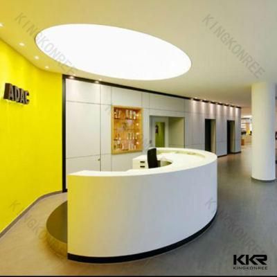 Customized Office Special Shape Acrylic Solid Surface Integration Reception Desk