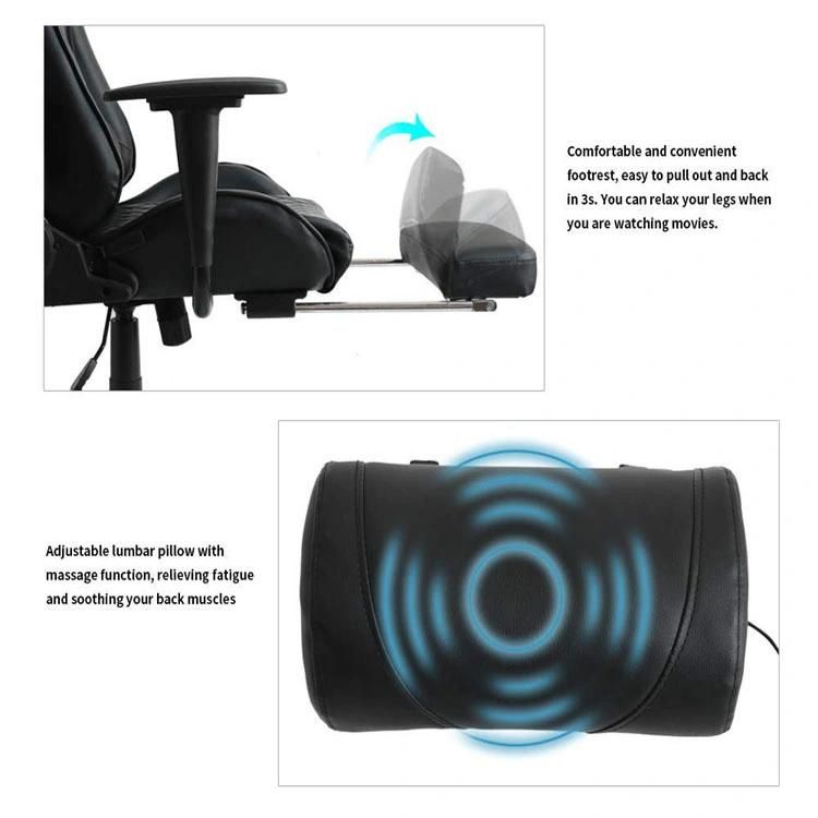 (AIHUA) Wholesale OEM Gaming Chair with Rectractible Footrest, Lumbar Support and Headrest