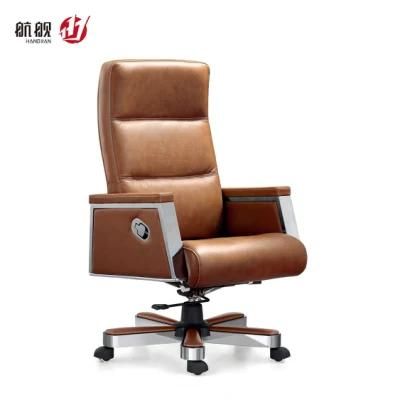 Real Leather Big and Tall Size Tiltable Boss CEO Office Chair