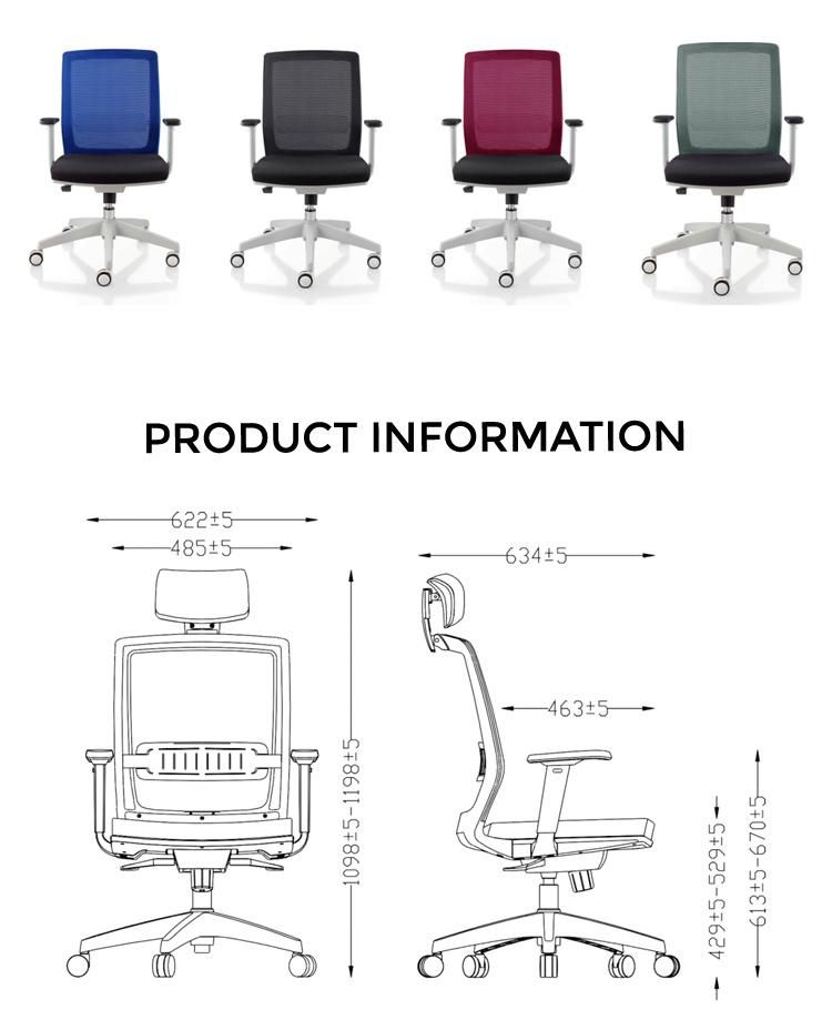 High-Back Swivel Ergonomic Fabric Chair Armrest Office Mesh Computer Chair