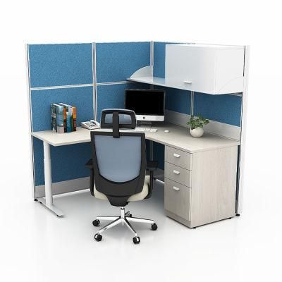 Aluminum Frame Standard Size L Shape Counter Used Standing White Modern Office Workstation