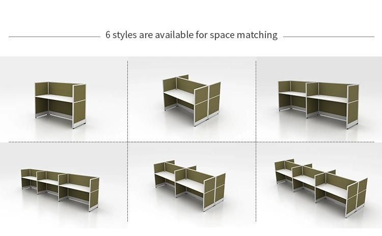 Customized T3 Series Used 32mm Thickness Partitions Modular One Side Office Cubicle 2 Person Workstation