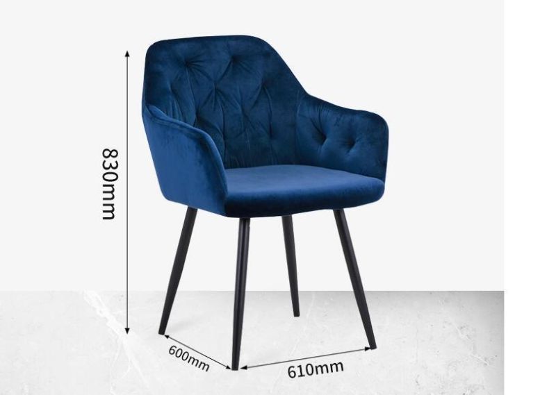 Dining Room Furniture Nordic Restaurant Modern Upholstery Arm Fabric Velvet Dining Chairs