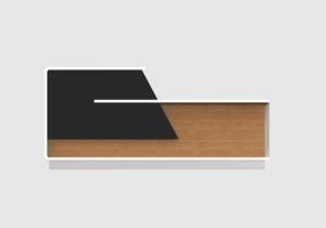 F1 Shape Wooden Counter Office Furniture Information Reception Desk