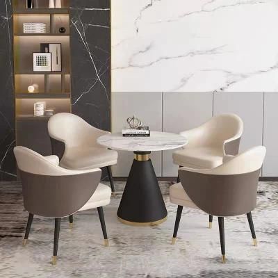 Light Luxury Marble Round Coffee Table Cafe Leisure Cone Barrel Negotiation Table