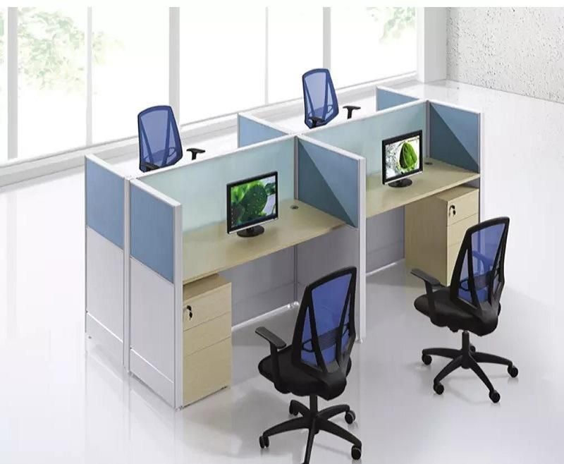 45 mm Thickness Melamine Aluminum Office Glass Partitions Modular Desk Workstations