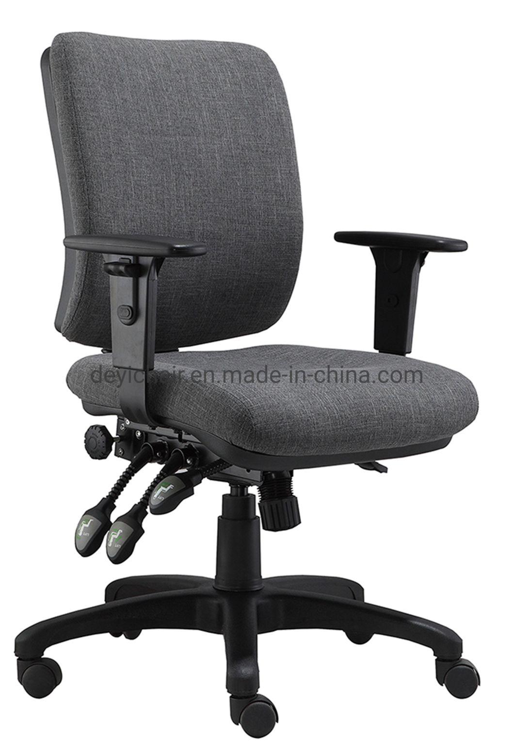 Middle Back Plastic Cover PU Surface Adjustable Arm Fabric Upholstery Functional Computer Office Chair