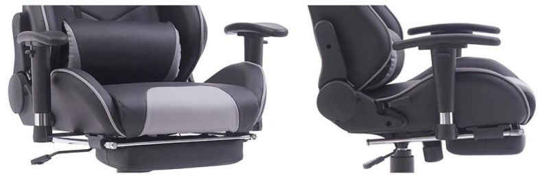 Red Swivel Gaming Chair with Footrest