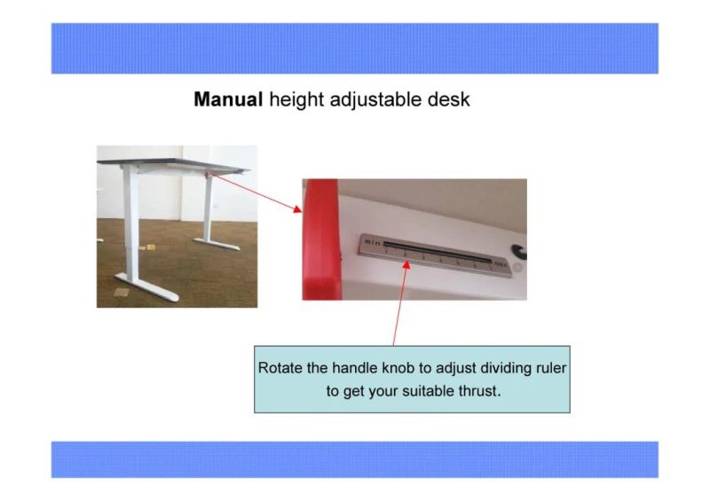 Modern Furniture Manual Height Adjustable Standing Office Workstation Study Computer Table (Milano)