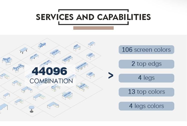 New Design Table Furniture Office Desk Variety of Combinations Office Workstation