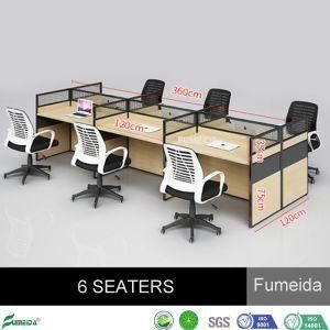 MFC E1 Board Economic Design 6 Seater Cubicle Curved Glass Wall Partitions Office Workstation (APY-E06)