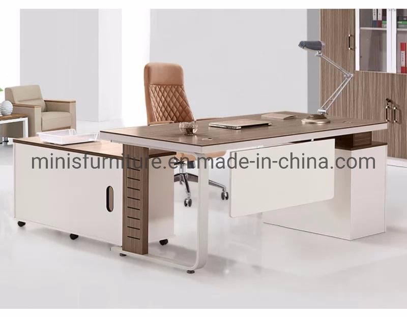 (M-OD1152) Home Office Leader Furniture Small L Shape Desk with Metal Stainless Steel Legs