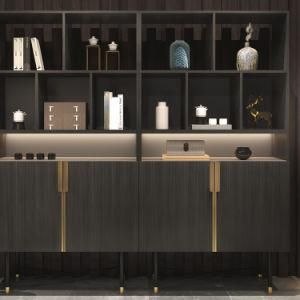 New Simple Modern Design Boss CEO Wood Veneer Wooden Office File Cabinet