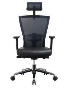Black Multifunctional Ergonomic Leather Mesh Boss Executive Chair