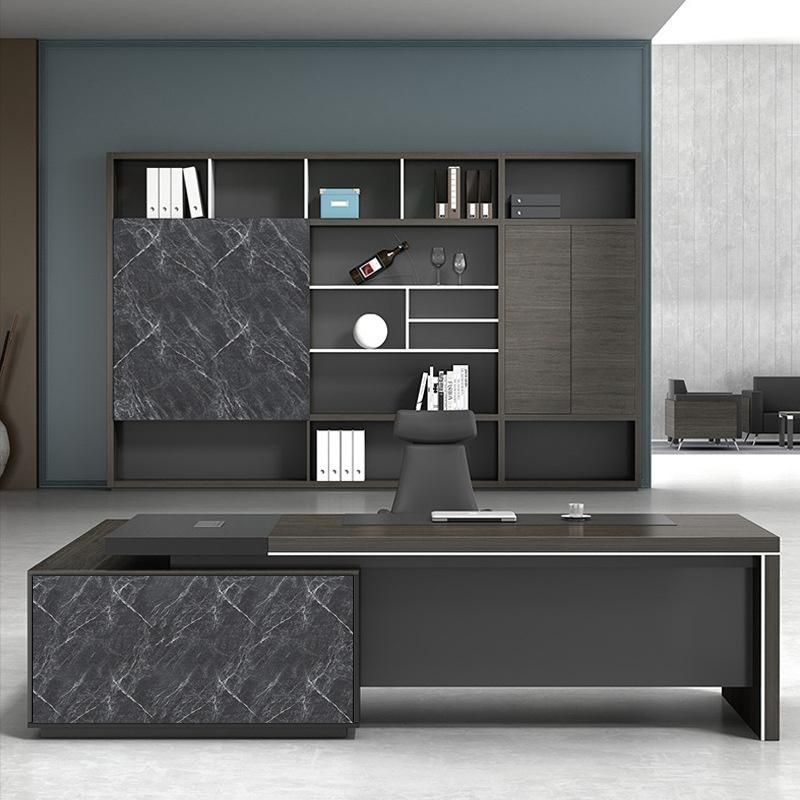 Office Pedestal Computer Modern Melamine L-Shape Executive Table