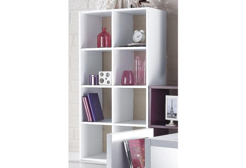 Modern Simple White Wood Bookshelf for Living Room