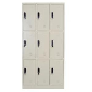 Customized Knock Down Nine Door Metal Office Locker Thicken Steel Filing Cabinet