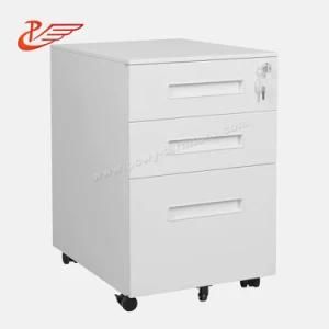 3 Drawer Cute Steel Filling Cabinet Metal Vertical File Cabinet with Castors A4 and Legal Size File