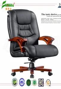 Swivel Leather Executive Office Chair with Solid Wood Foot (FY9025)