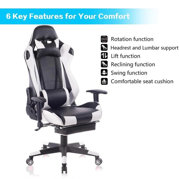 (MED-F) Partner Ergonomic Gaming Chair High Back Swivel Computer Office Chair Headrest Lumbar Support Recliner Racing Chair