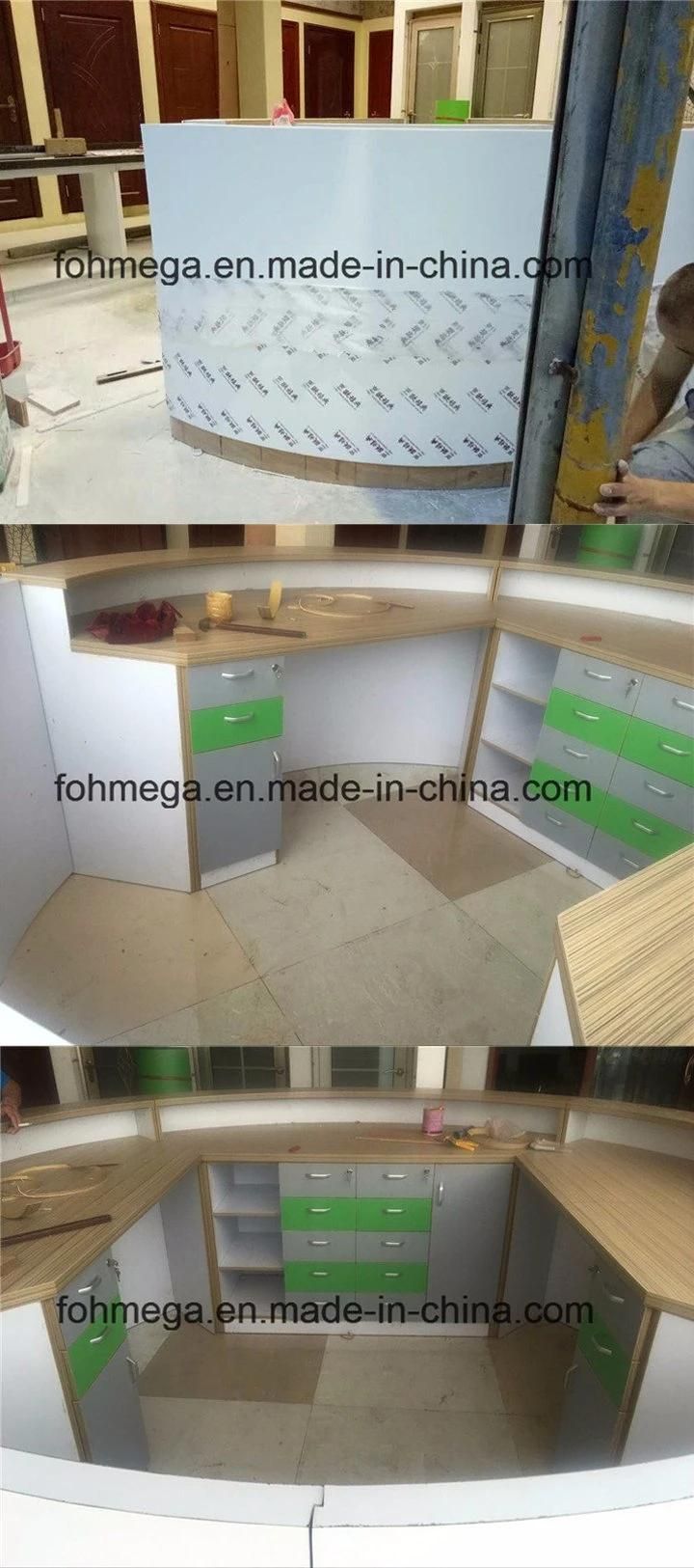 Economical Design MFC Melamine Office Furniture Reception Counter Desk