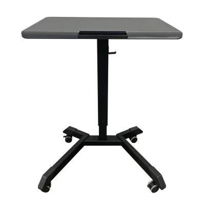 Gas Spring Rolling Table, Sit to Stand Mobile Trolley Presentation Cart, Height Adjustable Ergonomic Workstation Desk, G1