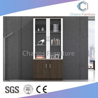 Hot Sale Office Furniture Two Doors Wooden Cabinet with Glass (CAS-FC31405)