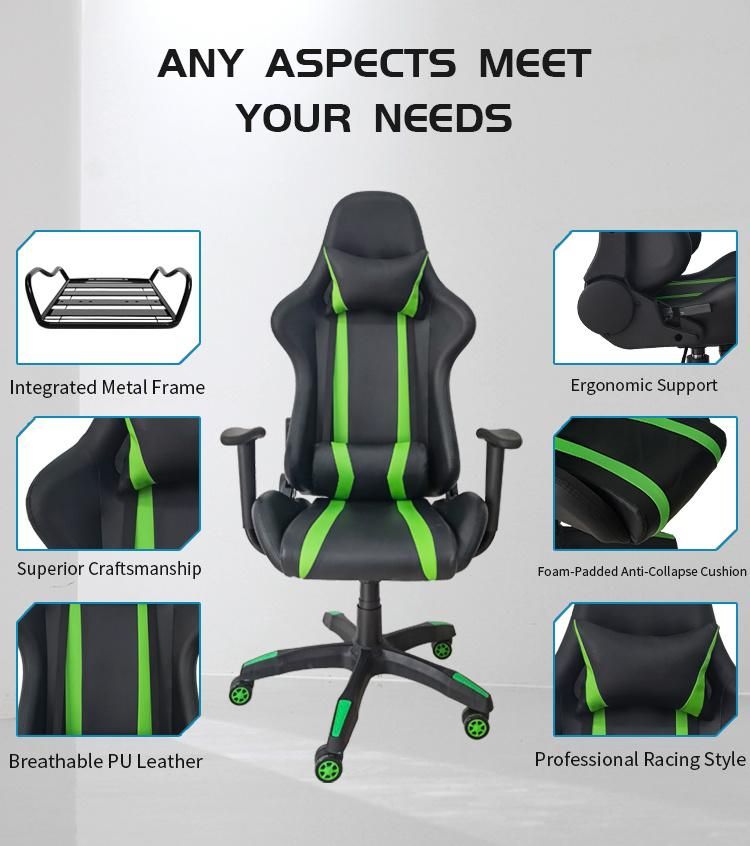 Black Cheap Ergonomic Leather Swivel Gaming Chair