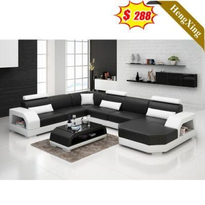 Classic Simple Design Wooden Frame PU Leather Sofa Set Office Living Room Furniture U Shape Sofas