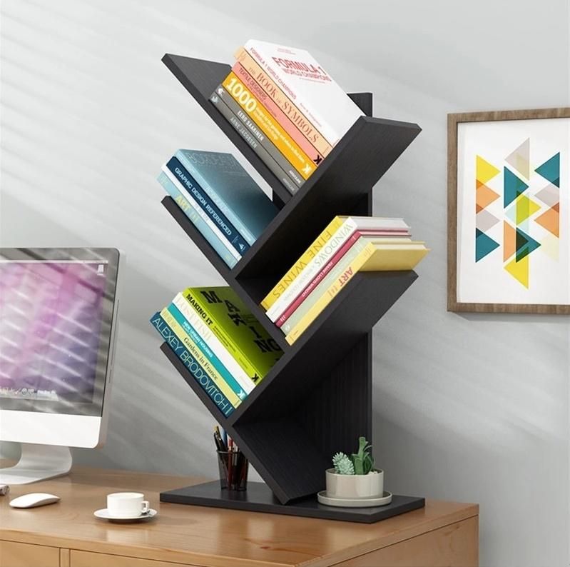 Simple and Small Wooden Desk Bookshelf