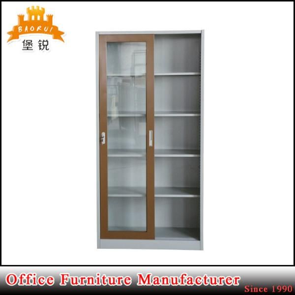 Fas-018 Glass Door Office Steel Bookcase Cupboard Metal Filing Cabinet