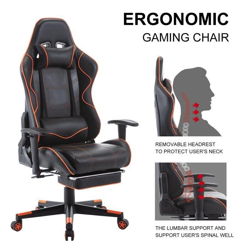 PU Leather Executive PC Adjustable Racing Computer Gaming Chair with Footrest