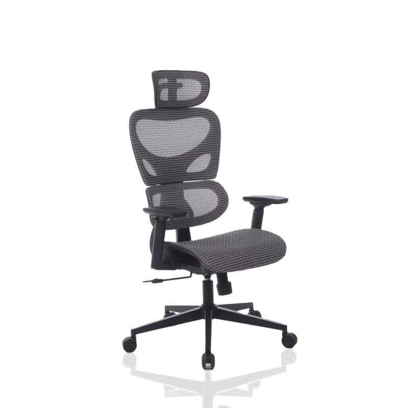 High Back Adjustable Revolving Manager Executive White Swivel Lift Ergonomic Mesh Fabric Gaming Office Chair with Headrest