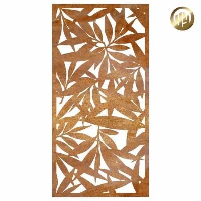 Outdoor Simple Rectangular Customized Pattern Corten Steel Screen