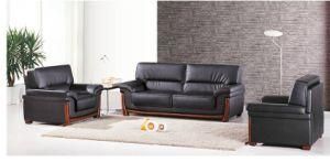 Black Comfortable Solid Frame Joint Back Armrest Bend Office Sofa