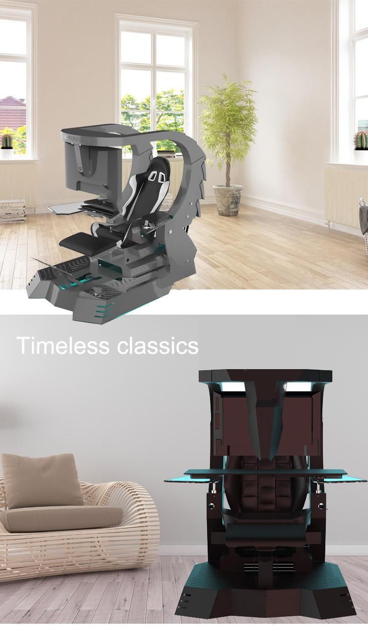 LED Light Computer Scorpion Gaming Chair PC Support 3 Monitors Fully Recline Gamer Cockpit E-Sports Ergonomic Gaming Cockpit