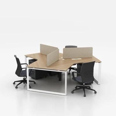 Modular Furniture Y Shape 120 Degree Cubicles Office Workstations for 3 Person