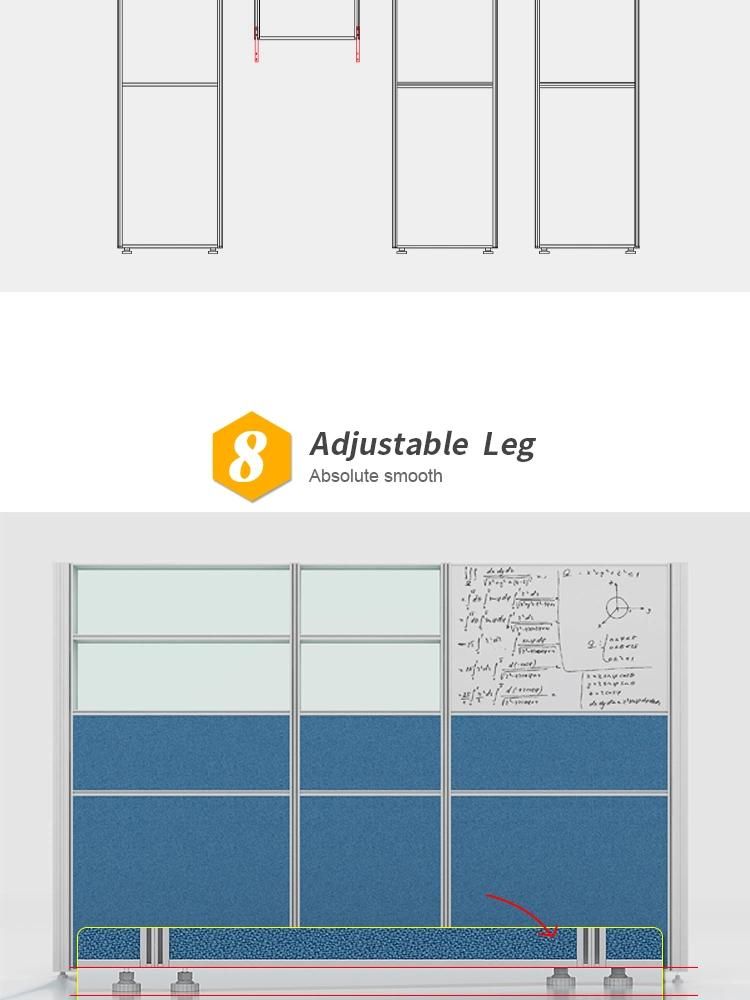 High Quality Aluminum Profile Partition Design Standard Size Small Office Cubicle Workstation