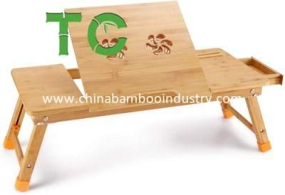 Bamboo Foldable Laptop Desk Suitable for Office and Home Use