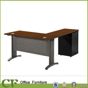 Metal Leg Modern Office Desk with Side Table